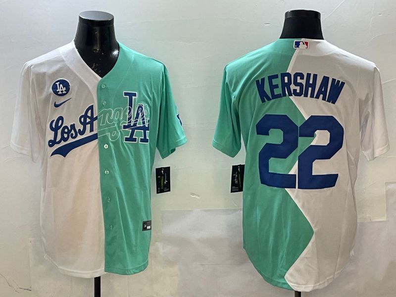 Men Los Angeles Dodgers #22 Kershaw Blue White Game 2025 Nike MLB Jersey style 6